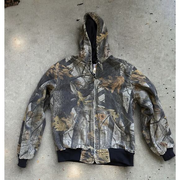 Carhartt Other - Carhartt Thrashed Distressed Realtree Camo Jacket Real Tree Men's Size Medium